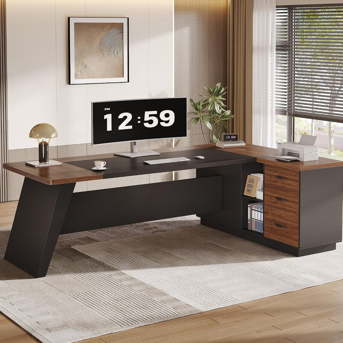 Jocoevol 78.7" L-Shaped Executive Desk, Extra Large Home Office Desk