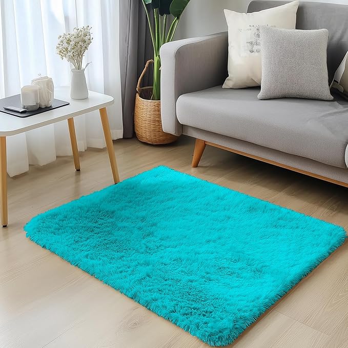 OLANLY 2x3 Machine Washable Small Bedside Rug, Soft Fluffy Shaggy Entryway - Image 3