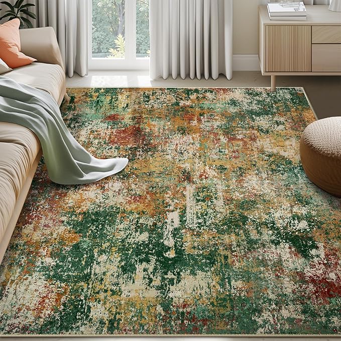 Washable Area Rugs 5'x7' Non-Slip Modern Abstract Soft by RELEANY