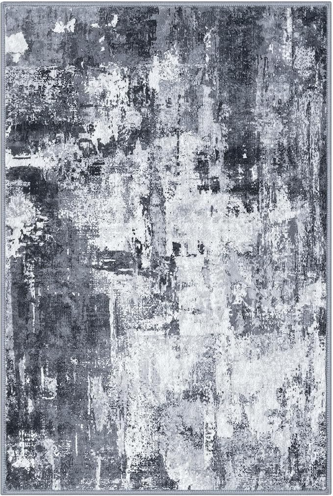 KOZYFLY 2x3 Rug Non-Slip Small Area Rug Abstract Machine Washable Indoor Front - Image 8