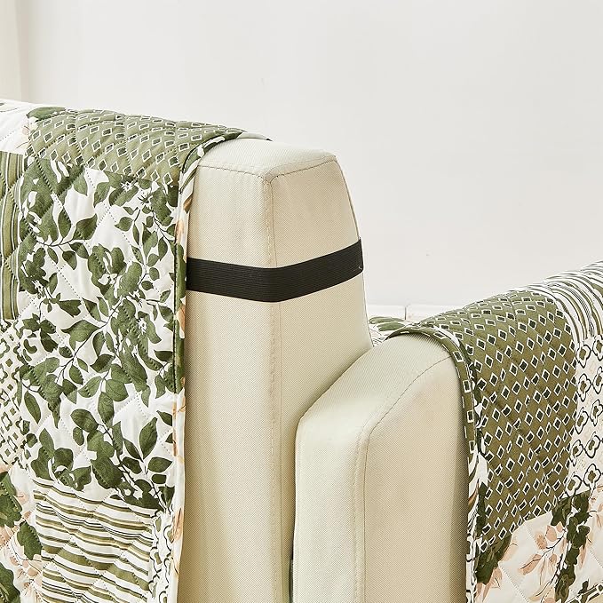 Great Bay Home Reversible Patchwork Recliner Chair Cover - Image 4