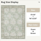 8x10 Area Rugs, Washable Rugs, Large Stain Resistant Area Rug - Image 5