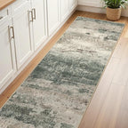 Runner Rug for Hallway Kitchen, Soft Modern Abstract Throw Rugs, Low Pile Floor - Image 2