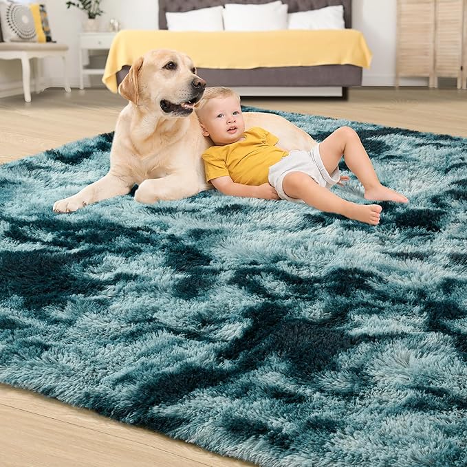 Tepook Soft Fluffy Rugs for Living Room, 5x8 Shaggy Area Rug for Bedroom - Image 4