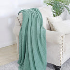 BOURINA Throw Blanket Textured Solid Soft Sofa Throw Couch Cover Knitted - Image 2
