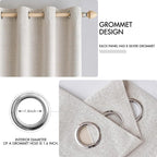 MIULEE 100% Blackout Linen Textured Curtains - Image 4