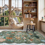4x6 Living Room Area Rugs: Washable Farmhouse Nursery Kitchen Floral Rugs - Image 2