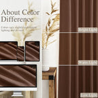 Mocha Brown Linen Curtains 102 Inches Long Rod Pocket Back Tab Drapes 2 Panels - Image 3