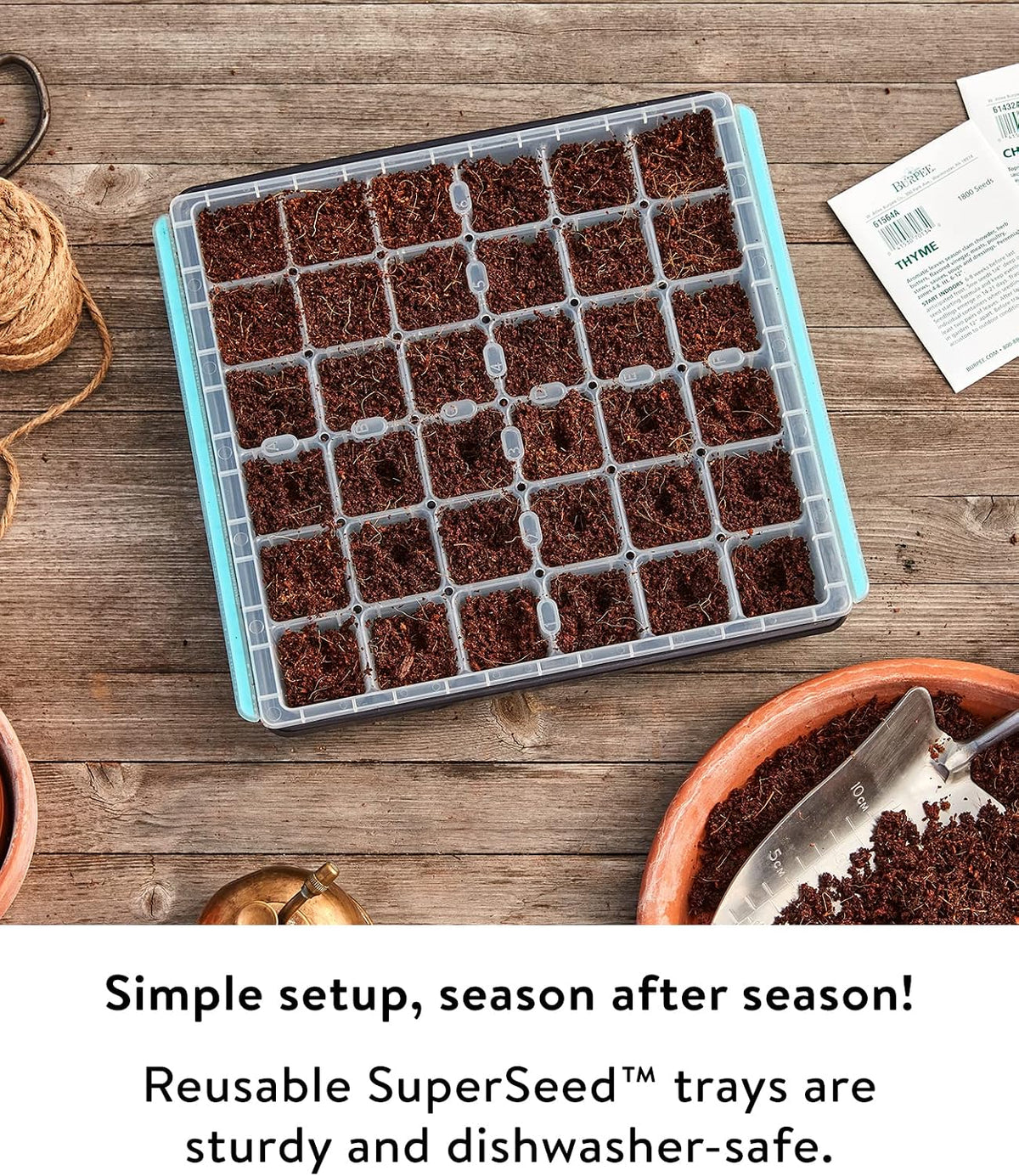 Burpee SuperSeed 36-Cell Reusable Seed Starting Tray for Indoor Seedlings