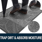 Colorxy Waterproof Doormat, Sturdy Natural Rubber Front Door Mats, Non Slip Low - Image 2