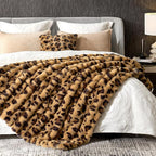 Cozy Bliss Cheetah Leopard Print Faux Fur Throw Blanket - Image 2