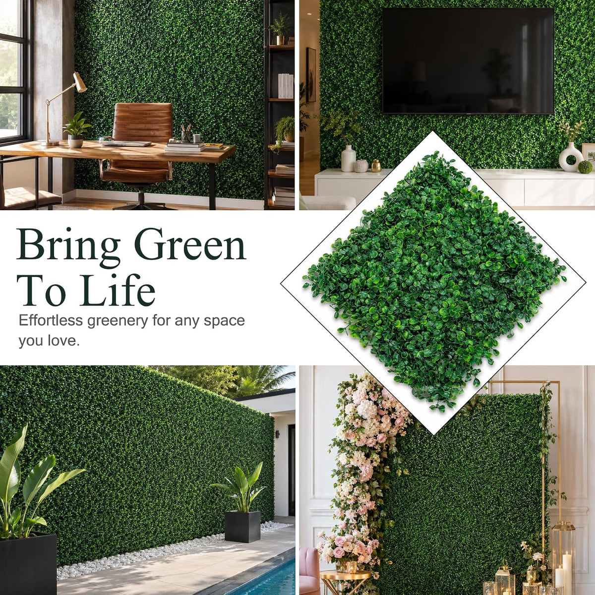 Artificial Grass wall Panel 24P 10x10 Boxwood Greenery Backdrop