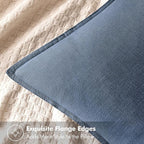 MIULEE Decorative Linen Euro Sham Pillow Covers 26x26 Inch Blue Ashes Boho - Image 2