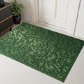 Green Leaves Outdoor Indoor Entrance Door mat, Absorbent Durable Heavy Duty by VivaNest