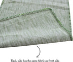 Short Coffee Table Runner Cotton Modern Kitchen Table Runner with Decorative Stitch at Edge Dresser Scarf Dining Table Washable Cloth Small Furniture Top Cover 14"x48" Green
