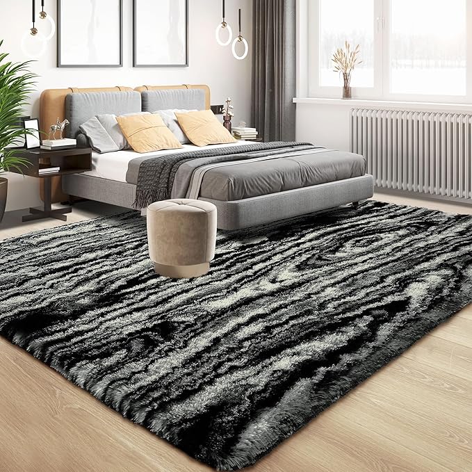 Tepook Soft Fluffy Rugs for Bedroom, 4x6 Area Rug for Living Room, Modern - Image 2