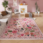 Rugcomf Living Room Rug 5x7 Rug Machine Washable Boho Area Rug Non Slip Floral by Rugcomf