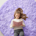 OLANLY Light Purple Round Rugs for Bedroom by OLANLY