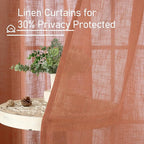 LAMIT Terracotta Linen Curtains 40 Inch - Image 5