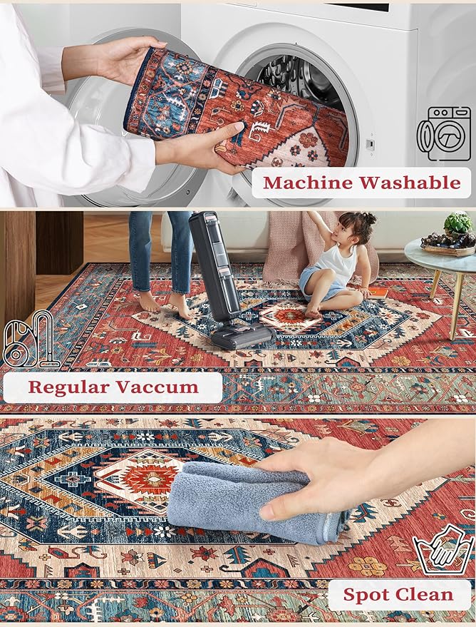 SERISSA Runner Rug for Hallways, 3x10 Washable Non Slip Kitchen Runner Rug - Image 4