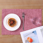 SHACOS Fabric Placemats Set of 4 Place Mats Machine Washable, Hot Pink