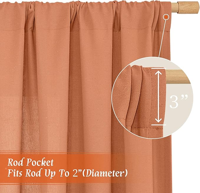 LAMIT Short Linen Curtains 45 Inches Long - Image 3
