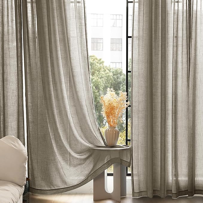 Taupe Linen Curtains 90 inches Long - Image 4