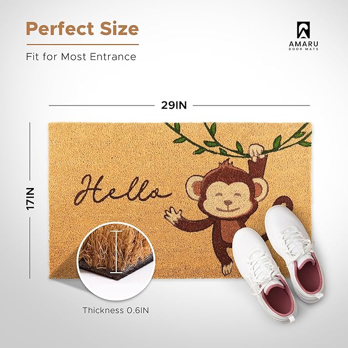 Monkey - 17"x29" - Coir Door Mat - Welcome Mats - Image 2