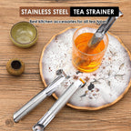 8Pcs Stainless Steel Tea Diffuser, 2024 New Tea Artifact Creative Pipe Tea Infuser Mesh Strainer with Hanging Hook Handle, Universal Fine Holes Tea Interval Diffuser for Loose Tea Leaf Coffee Etc