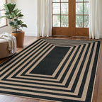Lahome Enfys Modern Geometric Easy Jute Outdoor Rug, 5x7 Patio Living Room Rug by Lahome