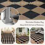 Lahome Colette Checkered Easy Jute Outdoor Rug, 5x7 Area Rugs - Image 3