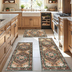 Yamaziot Washable Kitchen Runner Rug Set of 3, Non-Slip Boho Vintage Hallway - Image 6