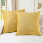 CaliTime Throw Pillow Covers Decorative 24 X 24 Inches Pack of 2 Cozy Chenille by CaliTime