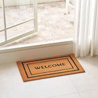 KANKUN Coco Coir Door Mat with Heavy Duty Backing, Welcome Doormat, Doormat - Image 2