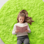 OLANLY Lime Green Round Rugs for Bedroom by OLANLY
