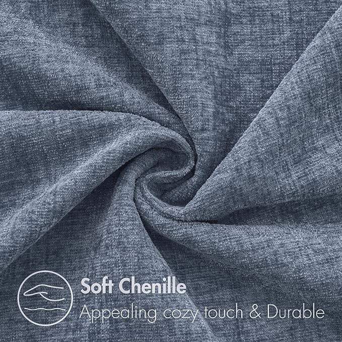 MIULEE Pack of 2 Couch Throw Pillow Covers 16x16 Inch Soft Dark Grey Blue - Image 2