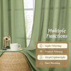 LAMIT Sage Green Linen Curtains - Image 9