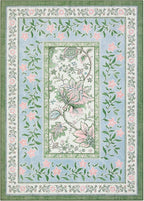 GarveeHome Blue Green Pink Area Rugs 9x12 Living Room, Botanical Grove Cottage - Image 10