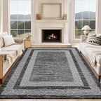 GarveeHome Large Washable Rug 9x12 Modern Geometric Non Slip, Distressed by GarveeHome