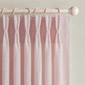 Pretty Light Pink Semi Sheer Curtains 96 Inches Long for Living Room 2 Panels Set, Memory Shaped Pinch Pleated 8 FT Faux Linen Light-Filtering Nursery Curtain Back Tab Elegent Window Drapes W40 x L96