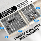 Simple Houseware Expandable Kitchen Drawer Flatware Organizer, Gray