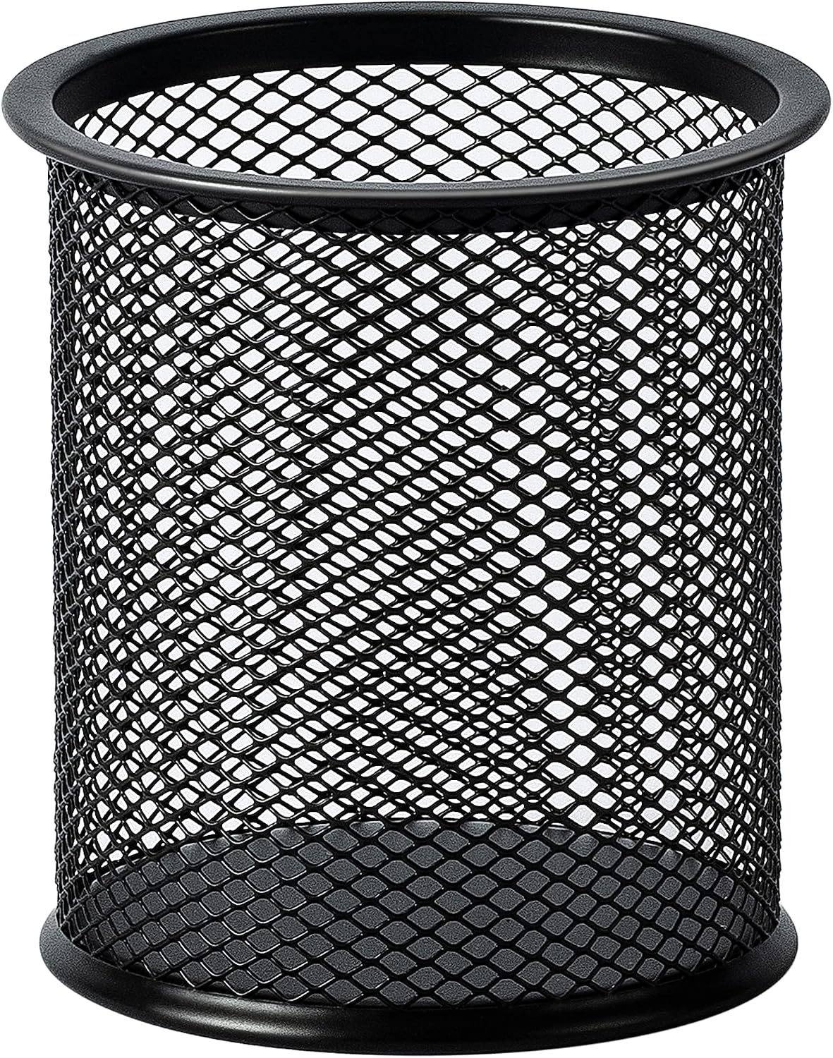 Amazon Basics Mesh Pen Holder and Desktop Desk Organizer, Office Caddy Storage for Writing Utensils, 9.1 x 5.9 x 5.5 inches, Black