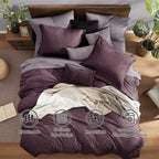Monbix Queen Size Comforter Set 7 Pieces Italian Plum Bed in a Bag