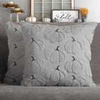 Fall Pillow Covers 18x18 Set of 2 Gray Pumpkin Decorations for Home