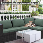 8Pcs Outdoor Cushion Covers, Patio Cushion Covers, Stretch Elastic Slipcovers - Image 3
