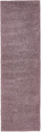 Unique Loom Studio Solid Shag Collection Urban Modern Super Soft & Plush Area Rug (2' 0 x 6' 7 Runner, Mauve)