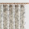 jinchan Floral Curtains 108 Inch Length Black Flower Linen Farmhouse Curtain by JINCHAN