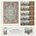 6x9 Area Rugs Living Room Rug: Washable Vintage Distressed Floral Rug No Slip - Image 2