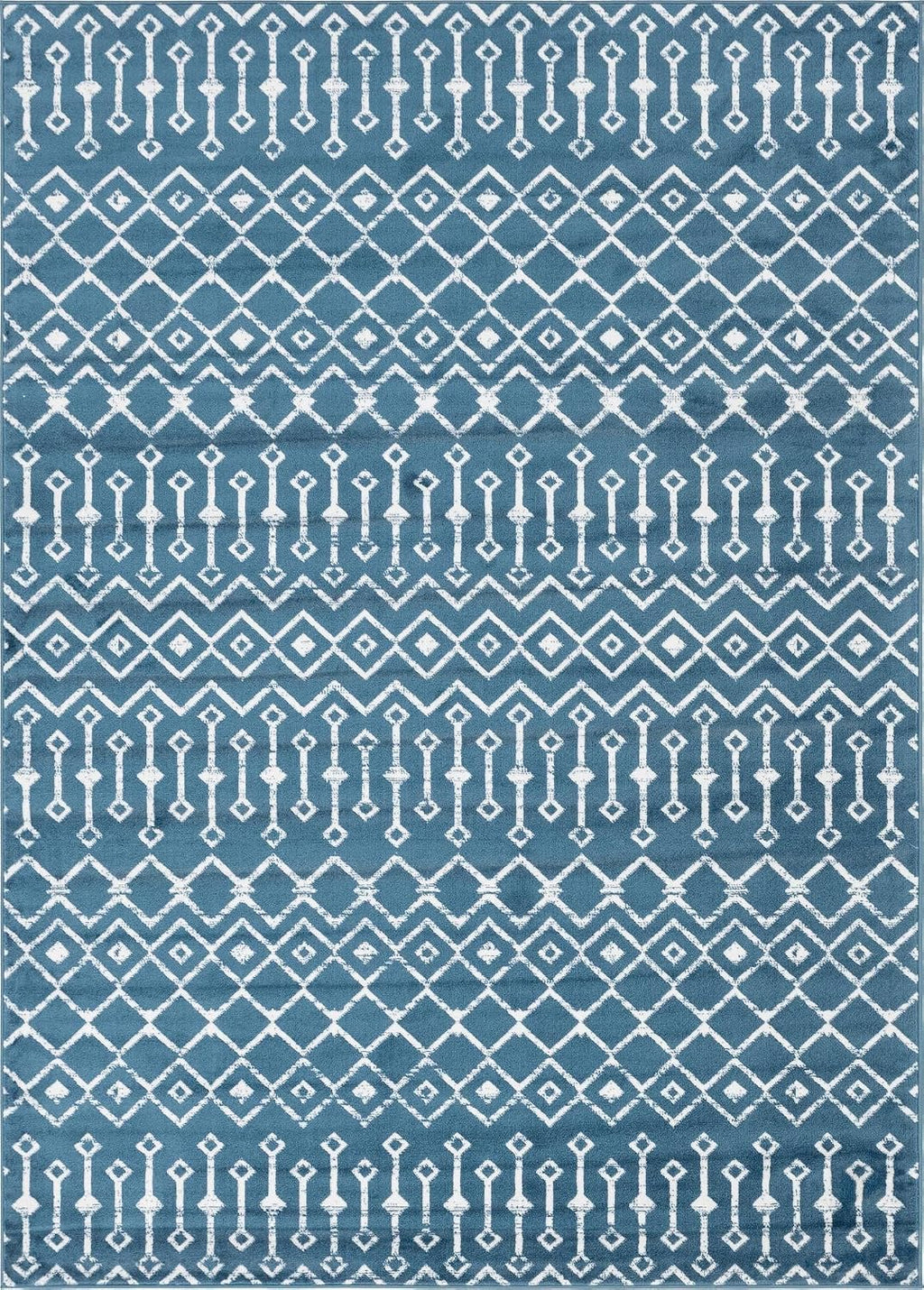 Unique Loom Moroccan Trellis Collection Area Rug - Mamounia (3' 3" x 5' 3" Rectangle Blue/Ivory)