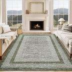 GarveeHome Modern Geometric Area Rug 5x7 Distressed Bordered Rug Washable Non - Image 7
